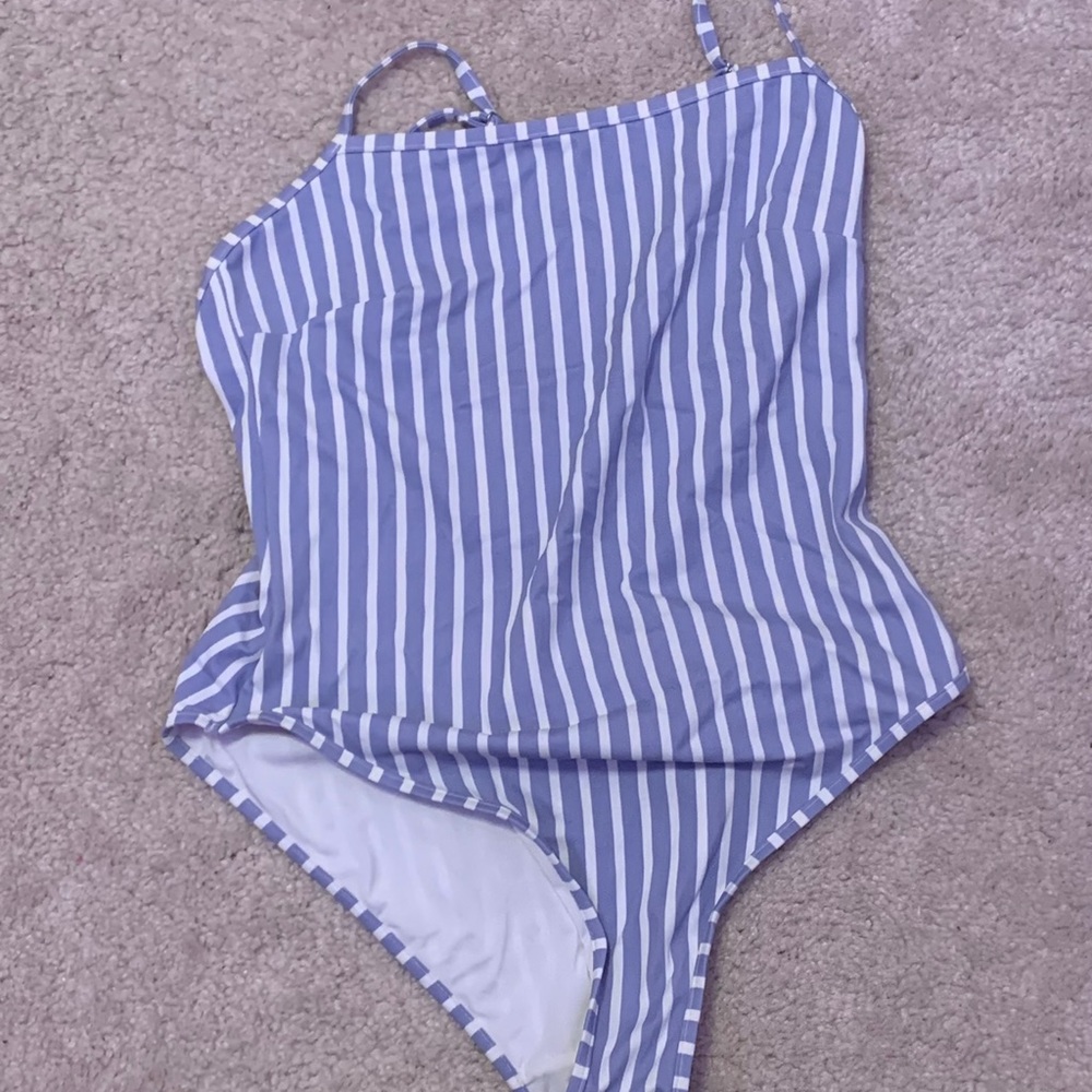 Light blue stripped bathing suit
